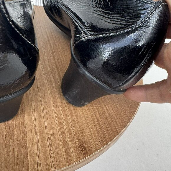 SAS Sonya Womens Black Patent‎ Leather Comfort loafer Heels Size 8 M VGUC - Picture 7 of 7